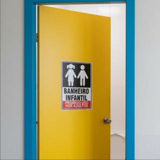 Placa Banheiro Criança Sinalização Sanitário Uso Exclusivo Infantil em Oferta na Shopee