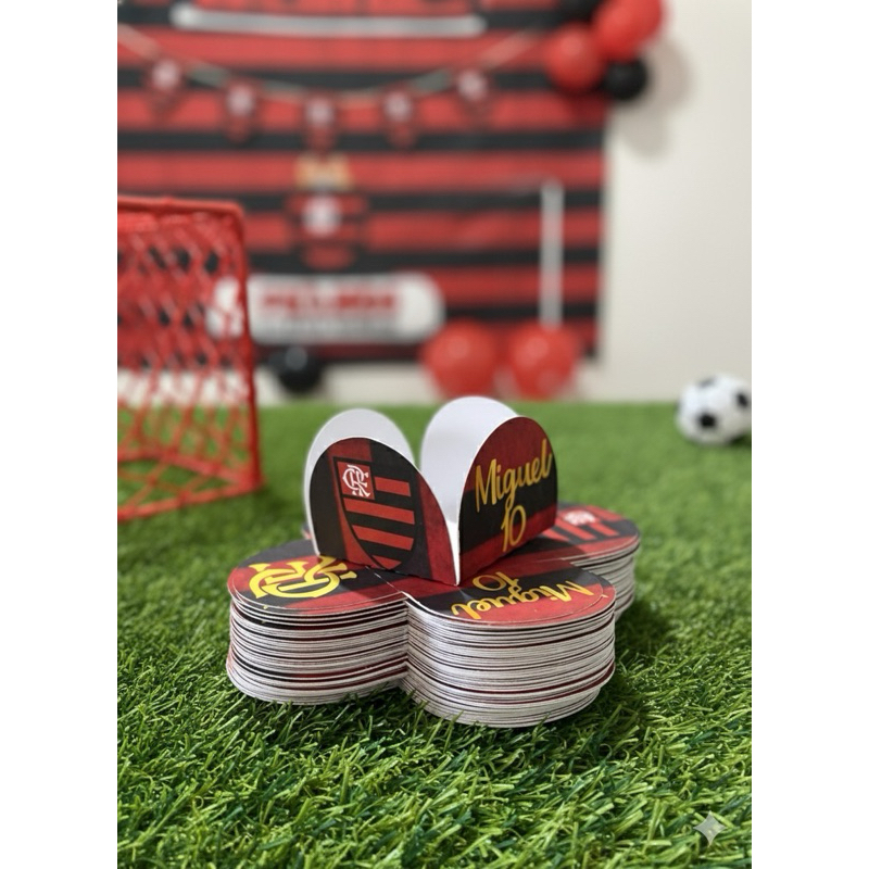 100 forminhas de doce personalizadas - Flamengo em Oferta na Shopee