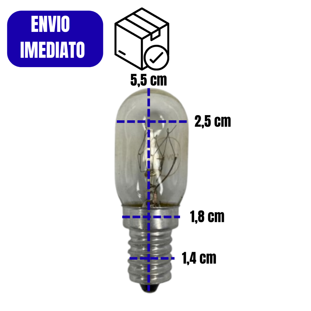 Lâmpada p/ fogão geladeira microondas soquete E-14 25w luz branco quente