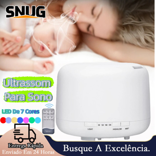 Umidificador Ultrassônico 500ml  Difusor com Luz LED 7 Cores, Design Branco Moderno e Controle Remoto para Neblina Fina em Oferta na Shopee