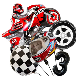 KIT CORRIDA MOTO CAPACETE RODA BANDEIRA QUADRICULADA NÚMERO BALÃO METALIZADO RACING CARRO LARGADA FÓRMULA 1 MOTOVELOCIDA em Oferta na Shopee