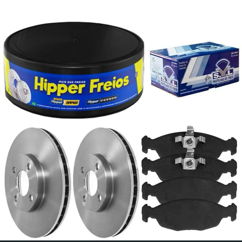 Kit Disco Freio Dianteiro Ventilado GM Prisma Celta Corsa Classic Montana Agile 1.0 1.4 8V 2003 a 2012 Aro 14