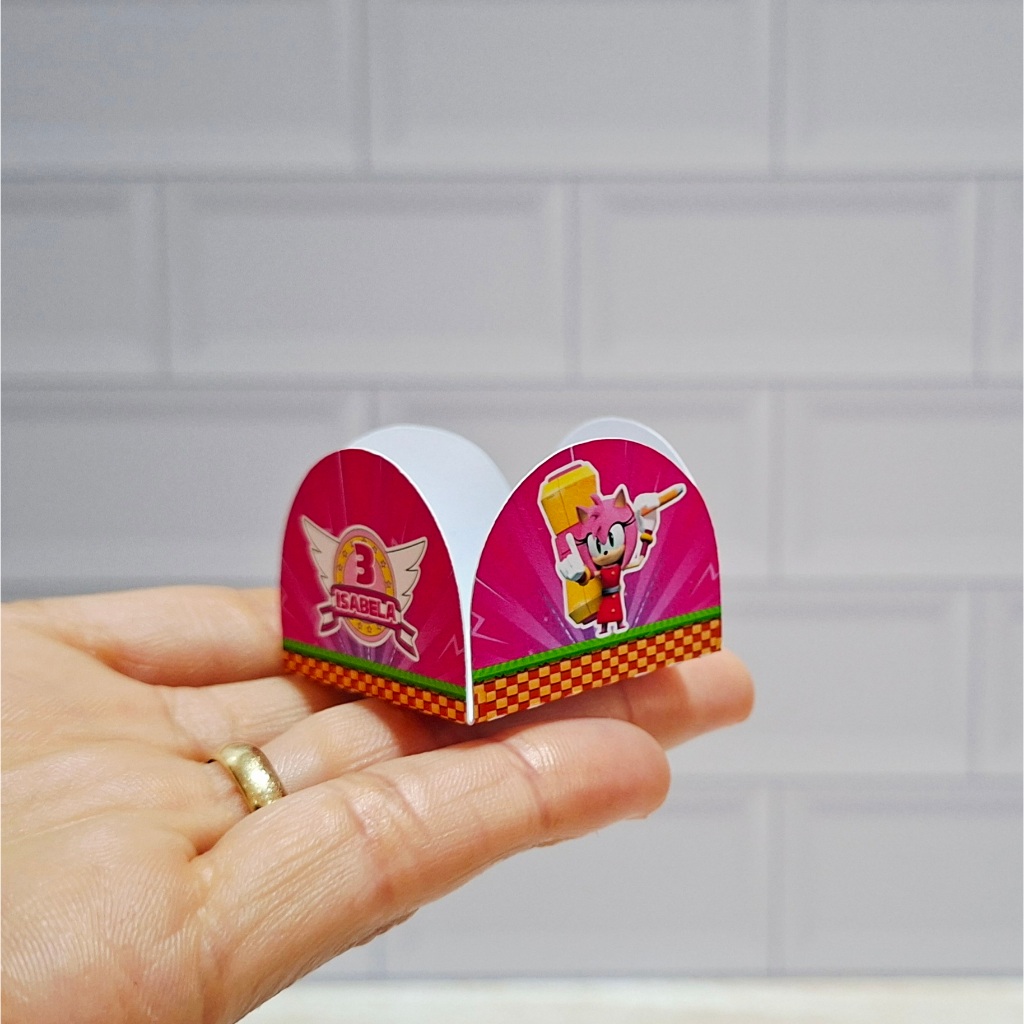 Forminha de doce personalizada Amy Rose - Sonic ROSA / forminha para brigadeiro/ festa / aniversário