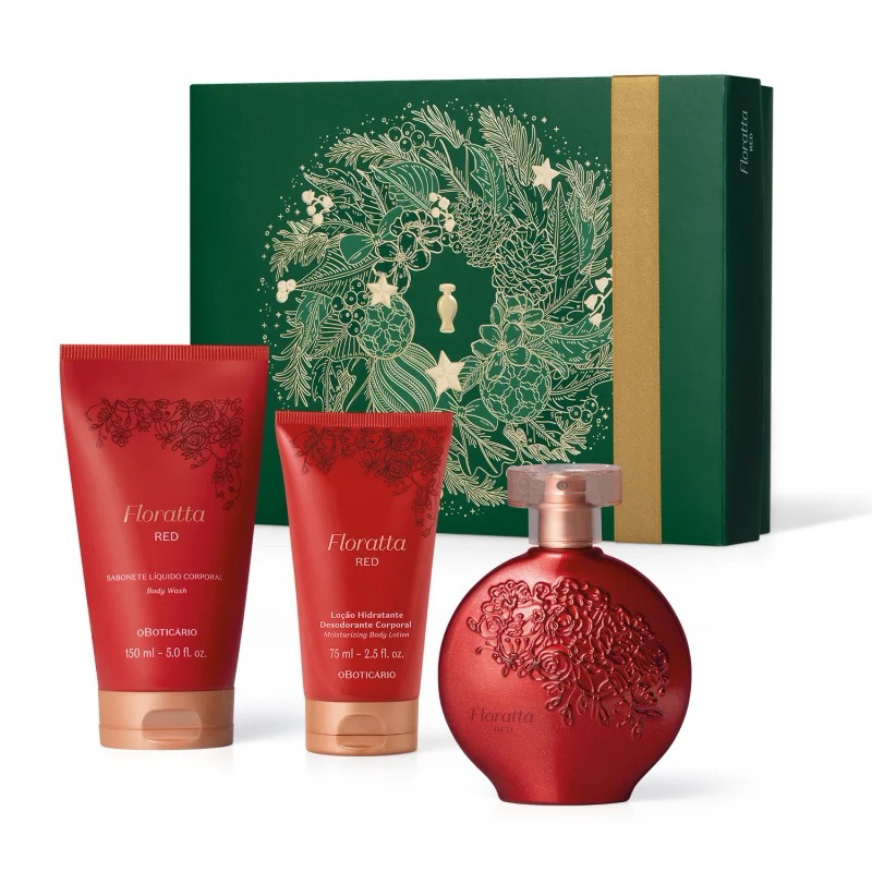 Kit Floratta Red O Boticário Original e Lacrado – Perfume + Hidratante + Sabonete – Envio Rápido em Oferta na Shopee