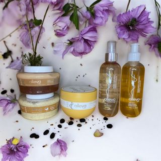 Kit Banho Premium Alleva – Manteiga  + Esfoliante + Geleia + Sabonete Líquido + Body Splash em Oferta na Shopee