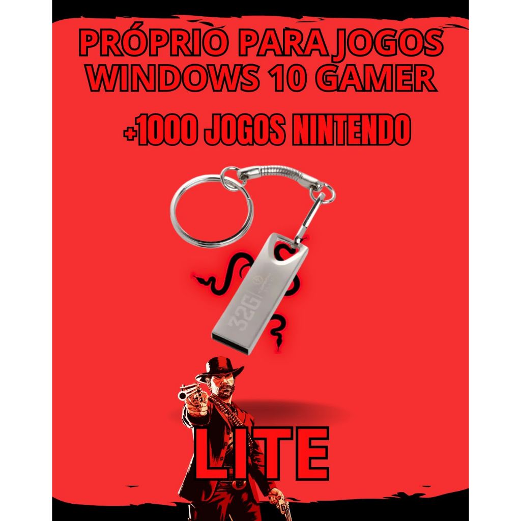 🧠💻 Pendrive Gamer Windows Lite + 1000 Jogos Clássicos de Nintendo — Edição Retrô Suprema