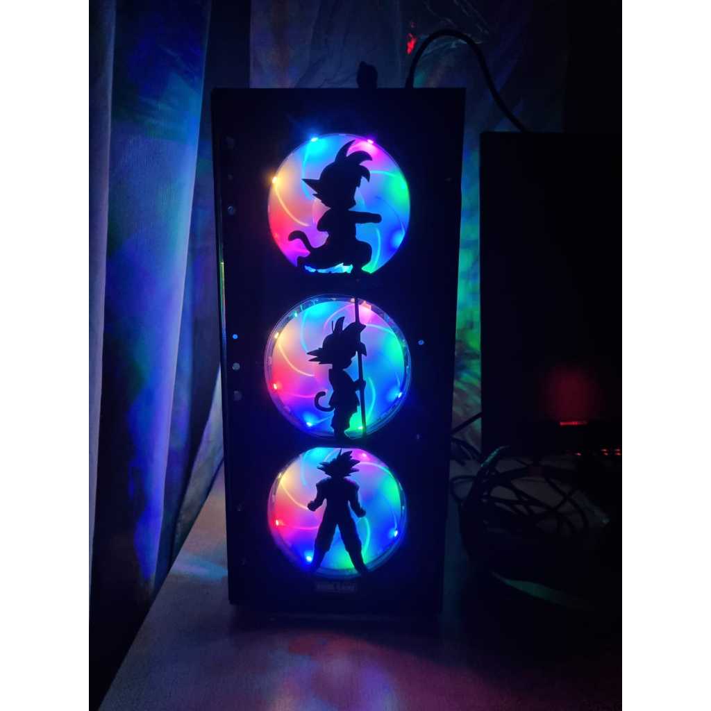 Kit 3 Capa Grade Fan 120mm DragonBall Pc Gamer Cooler Rgb Ventilador Gabinete