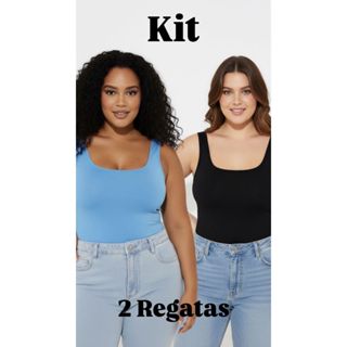 Kit 2 Regatas Plus Size Suplex em Oferta na Shopee