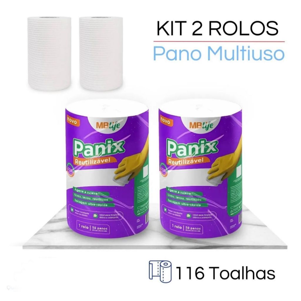 Kit 2 Panos panix Multiuso Reutilizável Manicure Com 116 Toalhas
