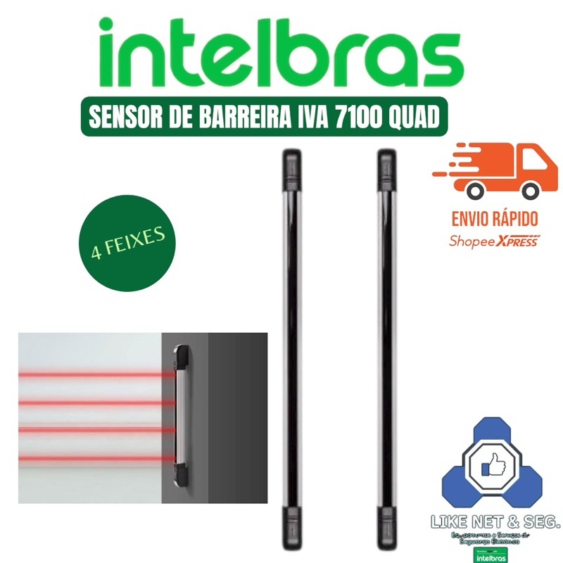 Sensor Barreira Tipo Cerca 4 Feixes Iva 7100 Quad Intelbras