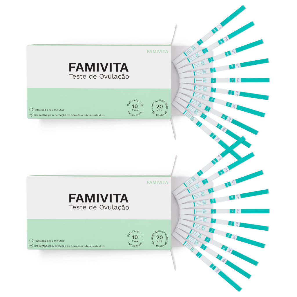 Teste de Ovulação Famivita com 20 Tiras – Alta Sensibilidade 20 mUI/mL para Detectar o Período Fértil em Oferta na Shopee