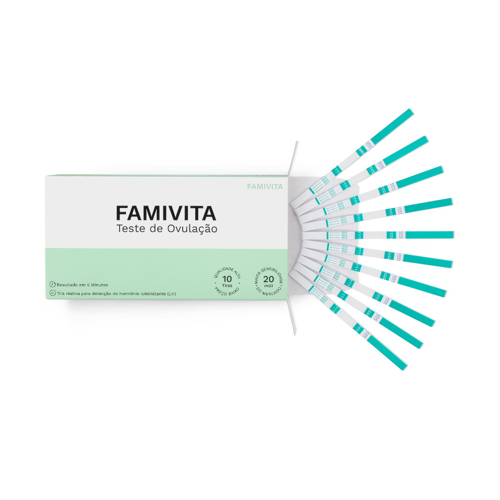 Teste de Ovulação Famivita com 10 Tiras – Alta Sensibilidade para Detectar o Período Fértil