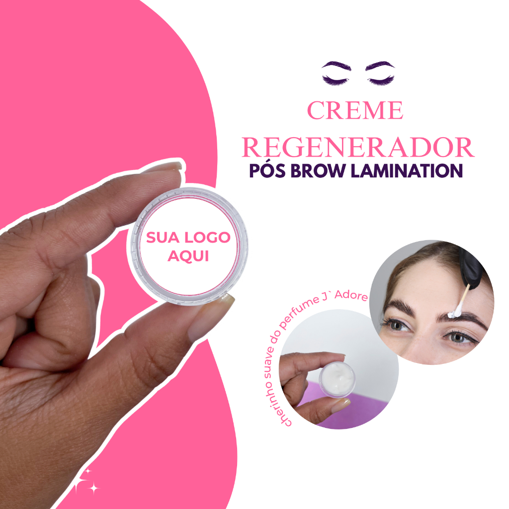 Kit Creme Regenerador de Sobrancelha Pós Brow Lamination com sua LOGO | Personalizado com sua logo | Natural e Vegano em Oferta na Shopee