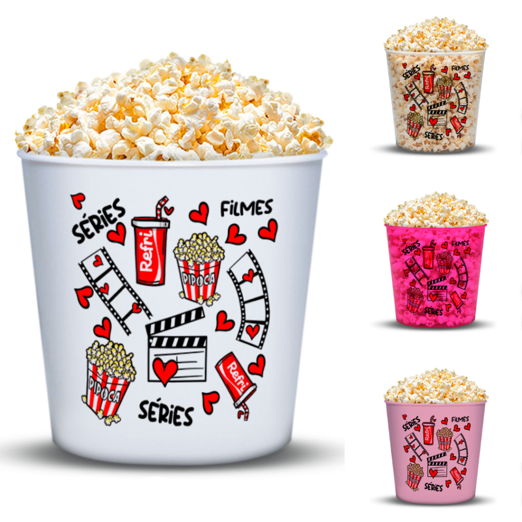 Balde de Pipoca ECO Filme Pipoca Séries 3,5L em Oferta na Shopee