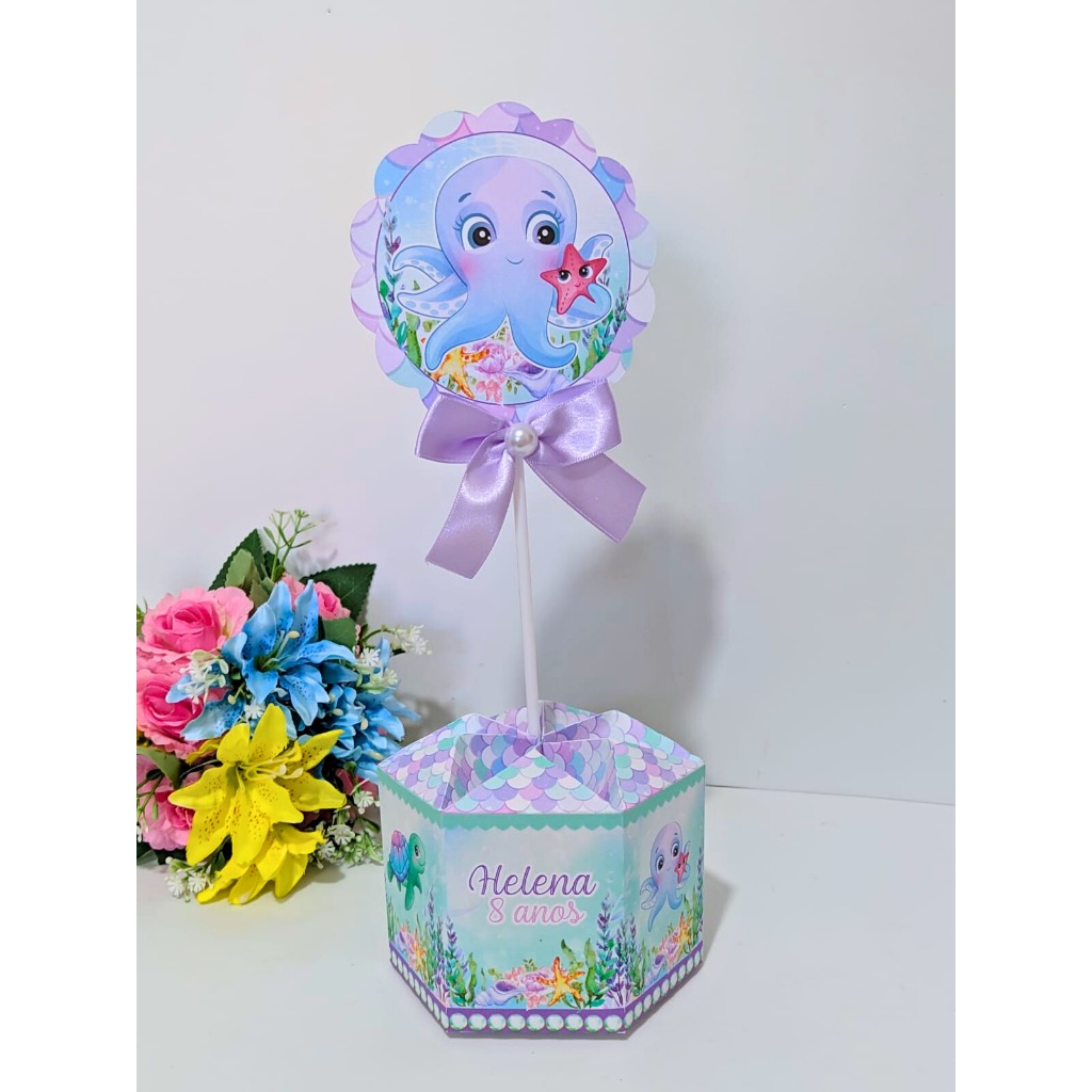 Centro de Mesa Plaquinha Sereias / Personalizados / Lembrancinhas / Festa Infantil / Aniversário
