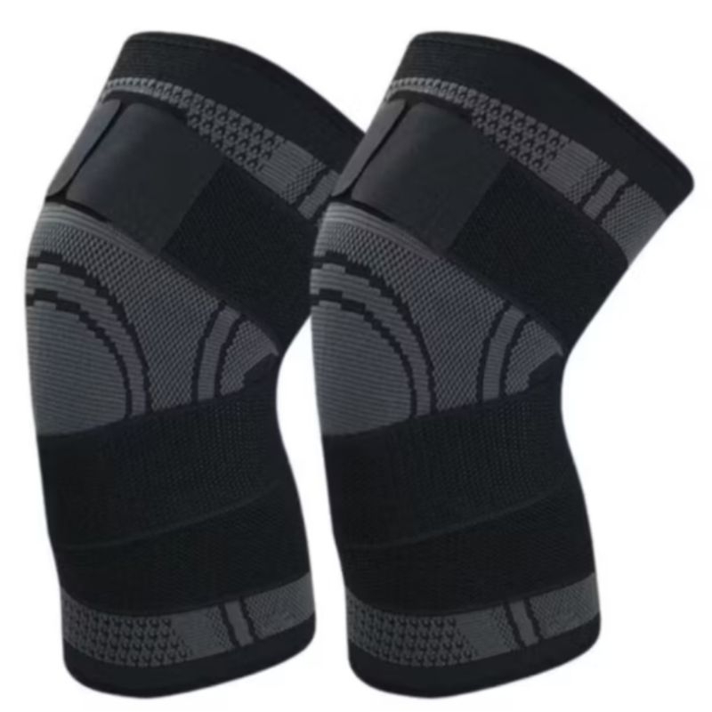 KIT 2 Joelheira Esportiva Elástica de Compressão Masculina e Feminina Basquete Voleibol Esporte