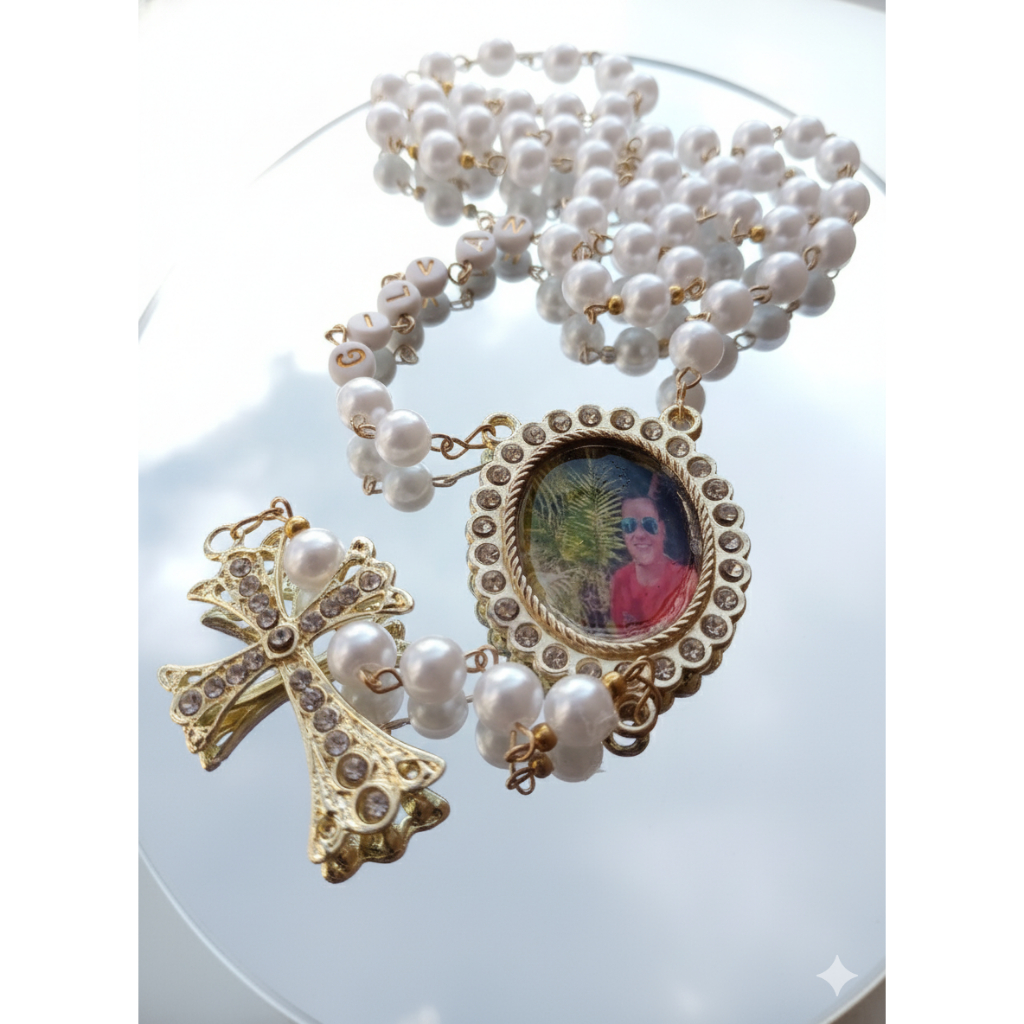 Terço Personalizado com foto, imagem, Presente Religioso e Lembrança Especial nossa senhora aparecida