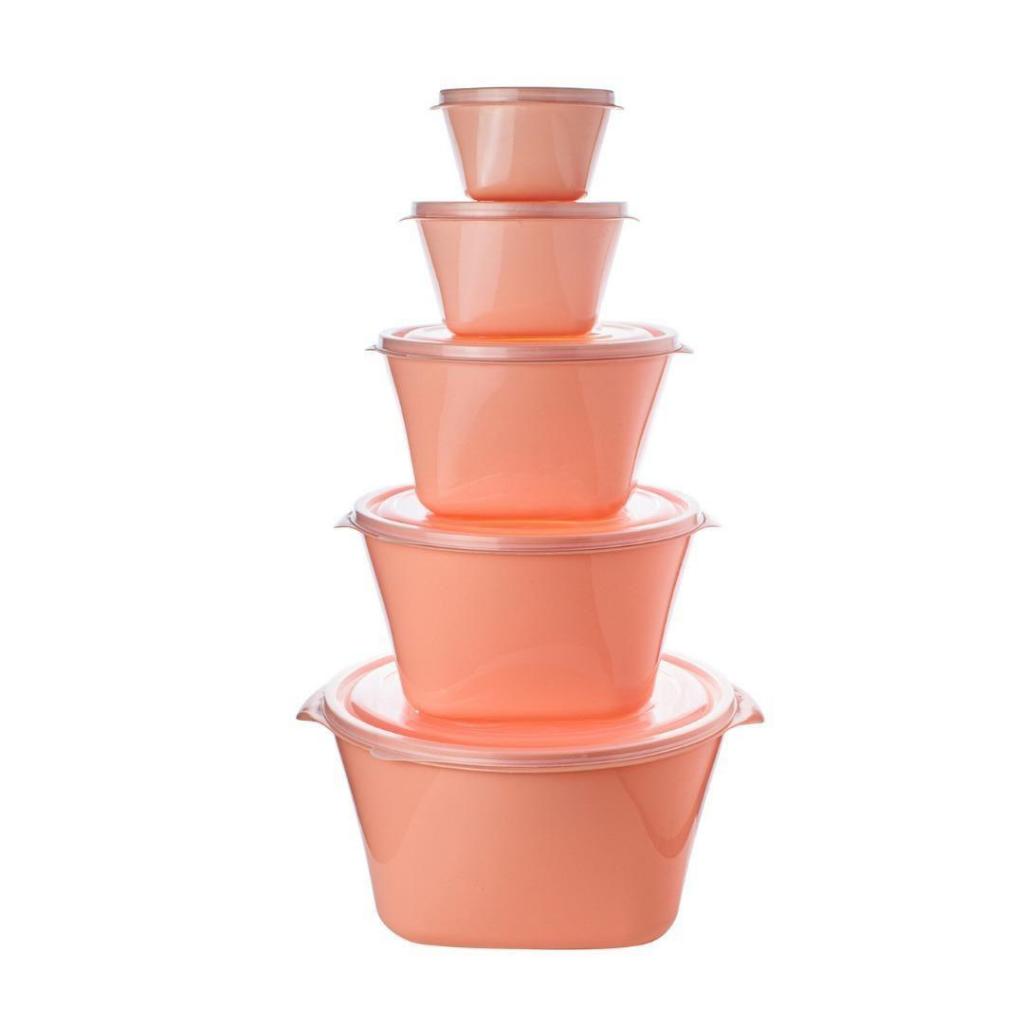 Kit com 5 Potes Plásticos Multiuso Mantimentos Cozinha Utilidades