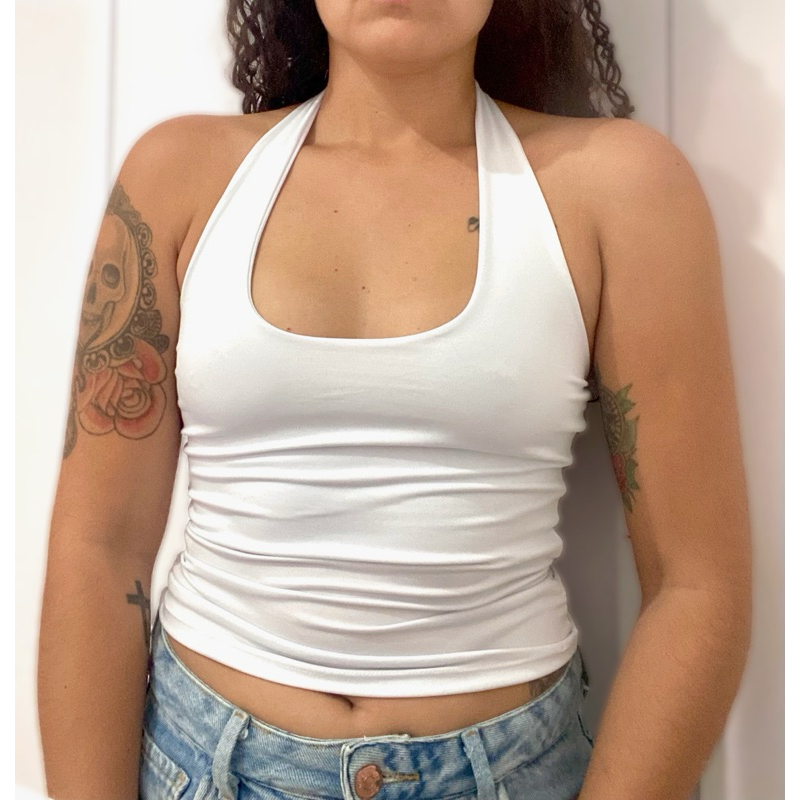 TOP TUBE CROPPED FRENTE ÚNICA FORRADO em Oferta na Shopee