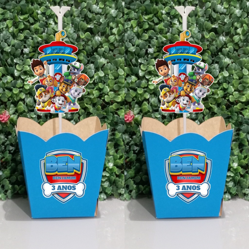 Centro de mesa patrulha canina | Cachepô GRANDE | Lembrancinha | Centro de mesa personalizado patrulha canina
