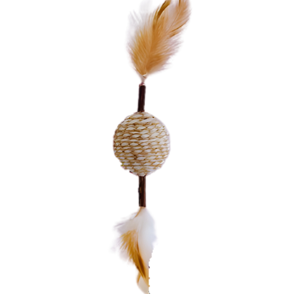 Brinquedo Bola Gatos Matatabi Pena Sisal Interativo Erva do Gato com som