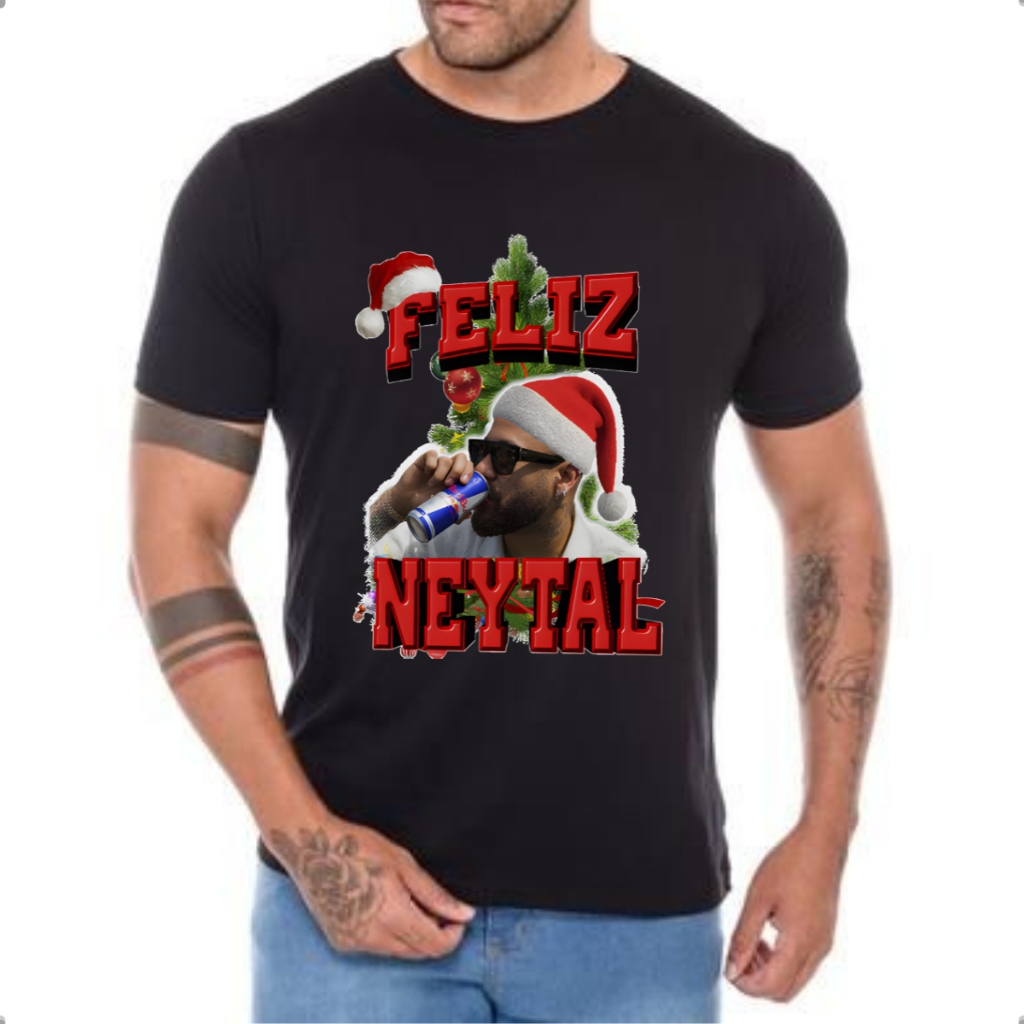 Camiseta Feliz Neytal Tshirt Feliz Natal Camisa Personalizada Neymar 100% Algodão