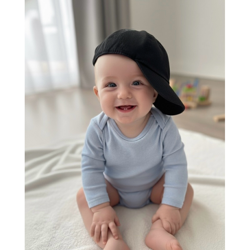 boné bebê bordado do lado aba dura confortável em Oferta na Shopee