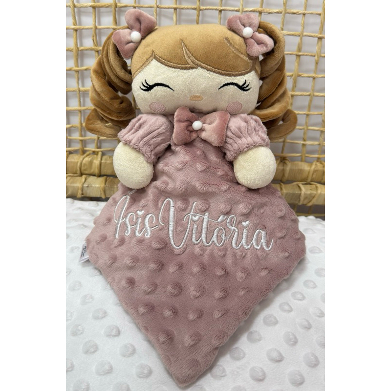 Naninha Com Cachos com nome com prendedor de chupeta em Oferta na Shopee