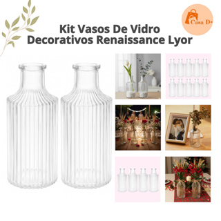 Kit Vaso Decorativo Canelado Lyor 12,5 cm Decoração Casamento Festa Sala Flores Elegante Luxo em Oferta na Shopee