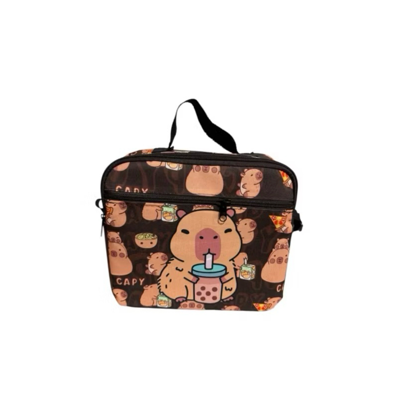 Lancheira escolar térmica Capivara marrom juvenil envio rápido em Oferta na Shopee