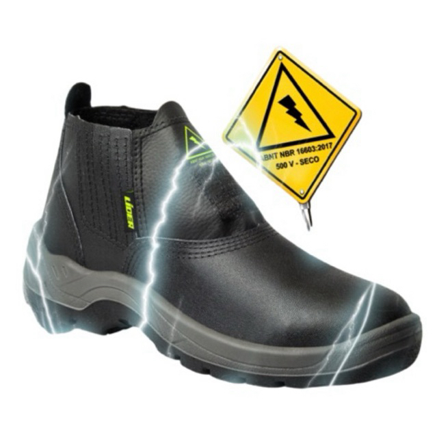 Botina de Segurança Eletricista | Bico Composite | Antiderrapante | Cartom Líder modelo L142