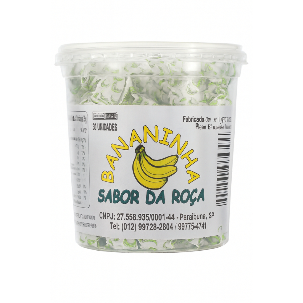 Bananinha Sabor da Roça – Pote com 30 Unidades | Doce de Banana Artesanal