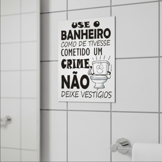 Placa Decorativa Banheiro Humor - É CRIME NÃO DAR A DESCARGA! em Oferta na Shopee