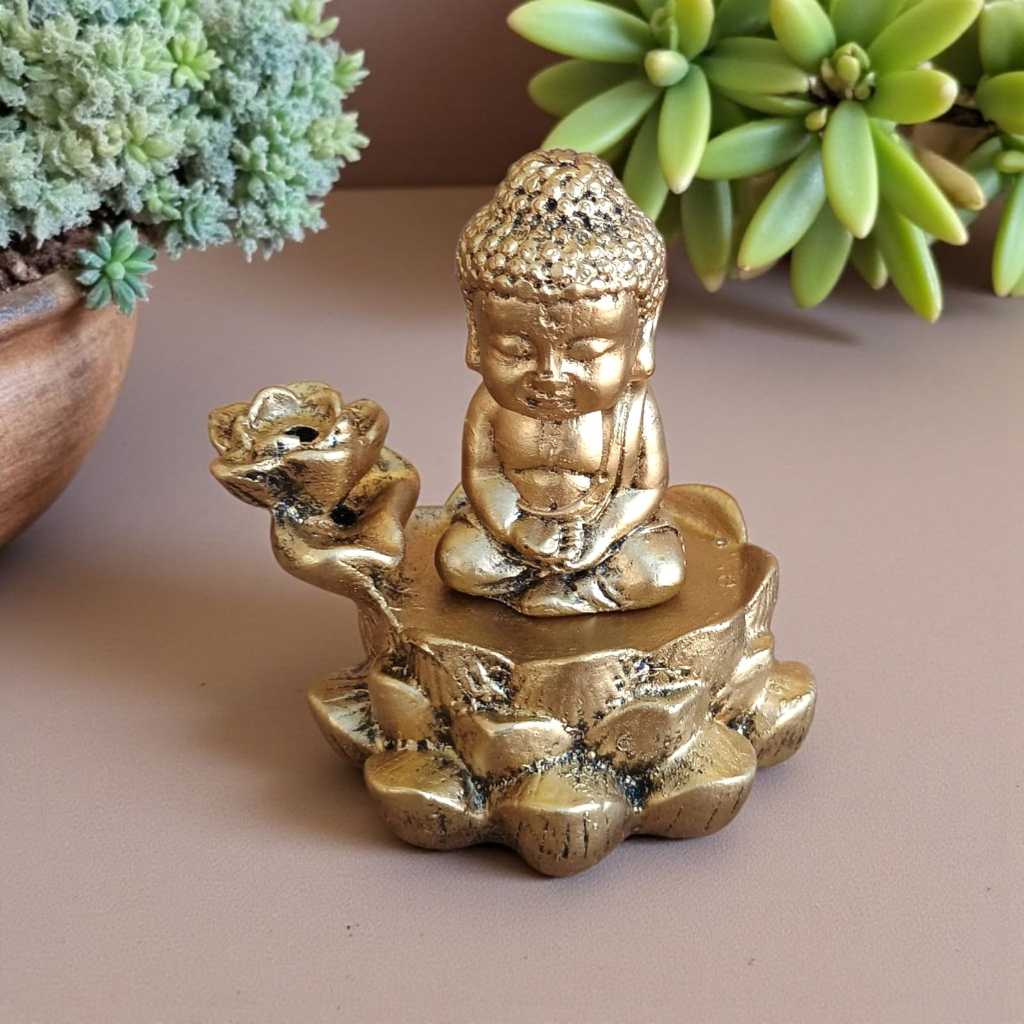 Imagem Incensário Cascata, Buda da sabedoria, Decoração Zen