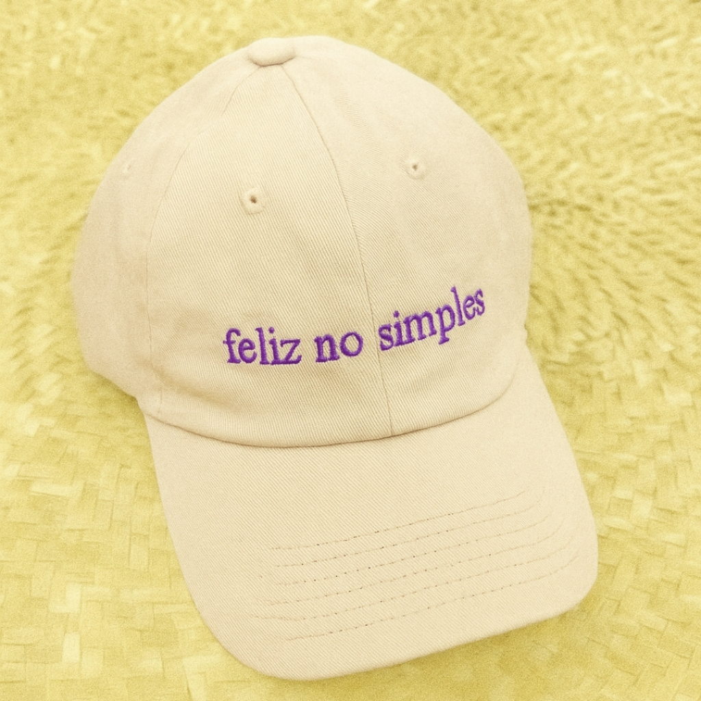Boné Bordado Feliz No Simples - Modelo Dad Hat Unissex Frase  Divertidada Acessório Praiano Férias em Oferta na Shopee