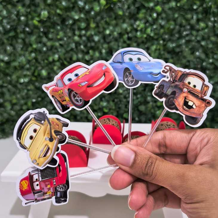 Topper de docinho Carros | Tag para doces | Aplique doces | Aniversário | Relampago Mcqueen