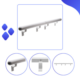 Corrimão De Alumínio Branco 2,30 Mts P/ Escada Parede Rampa em Oferta na Shopee