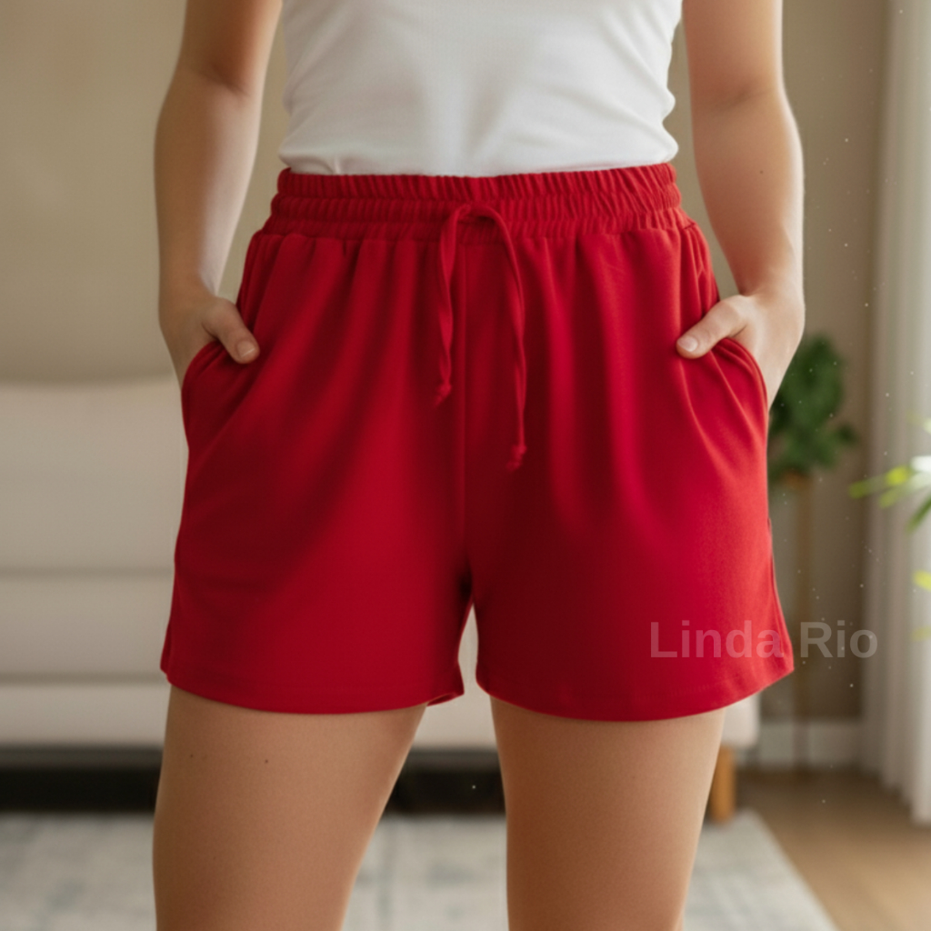 Short Feminino Duna Com Bolso Soltinho Leve Confortável Tendência Verão