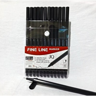 Canetas Fine line Preta com 6 ou 12 Unidades Ponta Super Fina 0.4mm Fine lineTraço Fino e Preciso em Oferta na Shopee