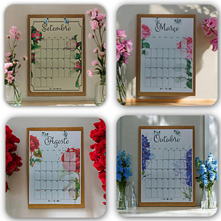 Calendário de Parede 2026/2027 - Base Wire-O Vertical A4 - Jardim em Oferta na Shopee