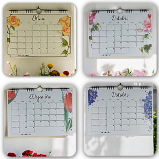 Calendário de Parede 2026/2027 - Base Wire-O Horizontal A4 - Jardim em Oferta na Shopee