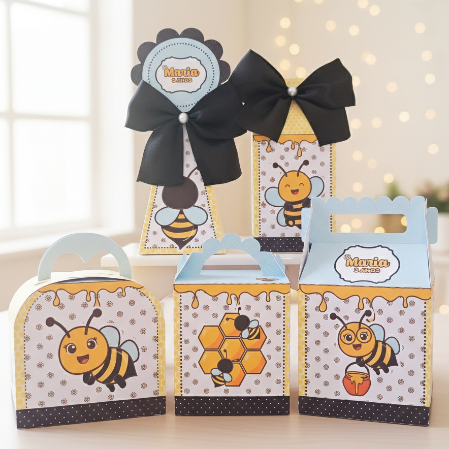 Kit Festa Abelhinha | Caixinhas Personalizadas Aniversário Lembrancinhas Mimos