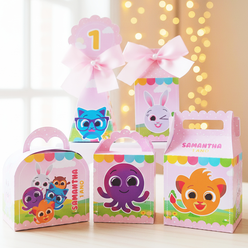 Kit Festa Bolofofos | Caixinhas Personalizadas Aniversário Lembrancinhas Mimos