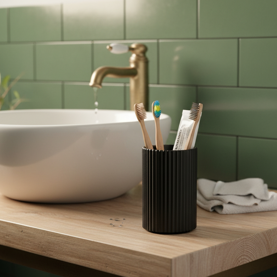 Porta Escovas Bancada Com Design Minimalista Para Organização do Banheiro em Oferta na Shopee