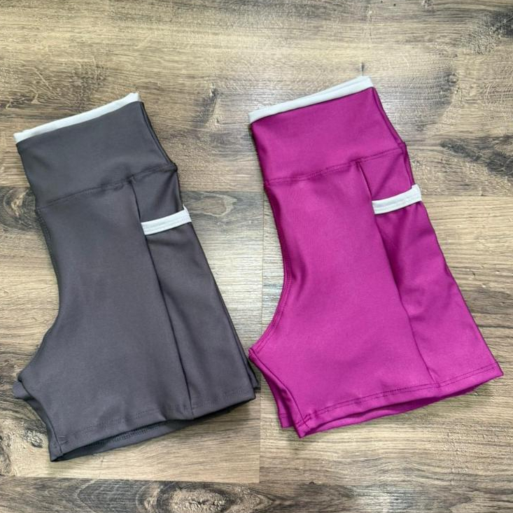 Kit 2 Shorts Feminino Academia Com Bolso Para Celular Corrida Sem Transparência Modela Bumbum em Oferta na Shopee