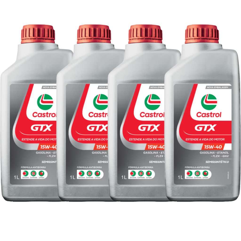 Kit 4 Óleo Motor 15w40 Semissintético Api Sl Castrol Gtx Ultraclean 1L em Oferta na Shopee