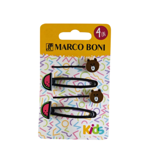 Kit 4 unidades Grampo Cabelos Tic Tac para Cabelos - Cute - Marco Boni (8153)