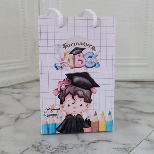 PEGUE E MONTE Sacolinha Personalizada PP Formatura ABC Menina - Lembrancinha - Aniversário- Mimo