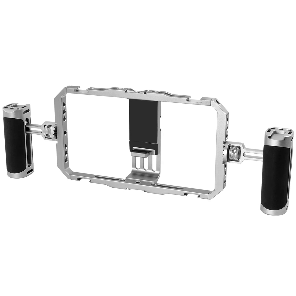 Gaiola Cage para Smartphone Mamen P-1 Punho Handgrip Universal (Prata)