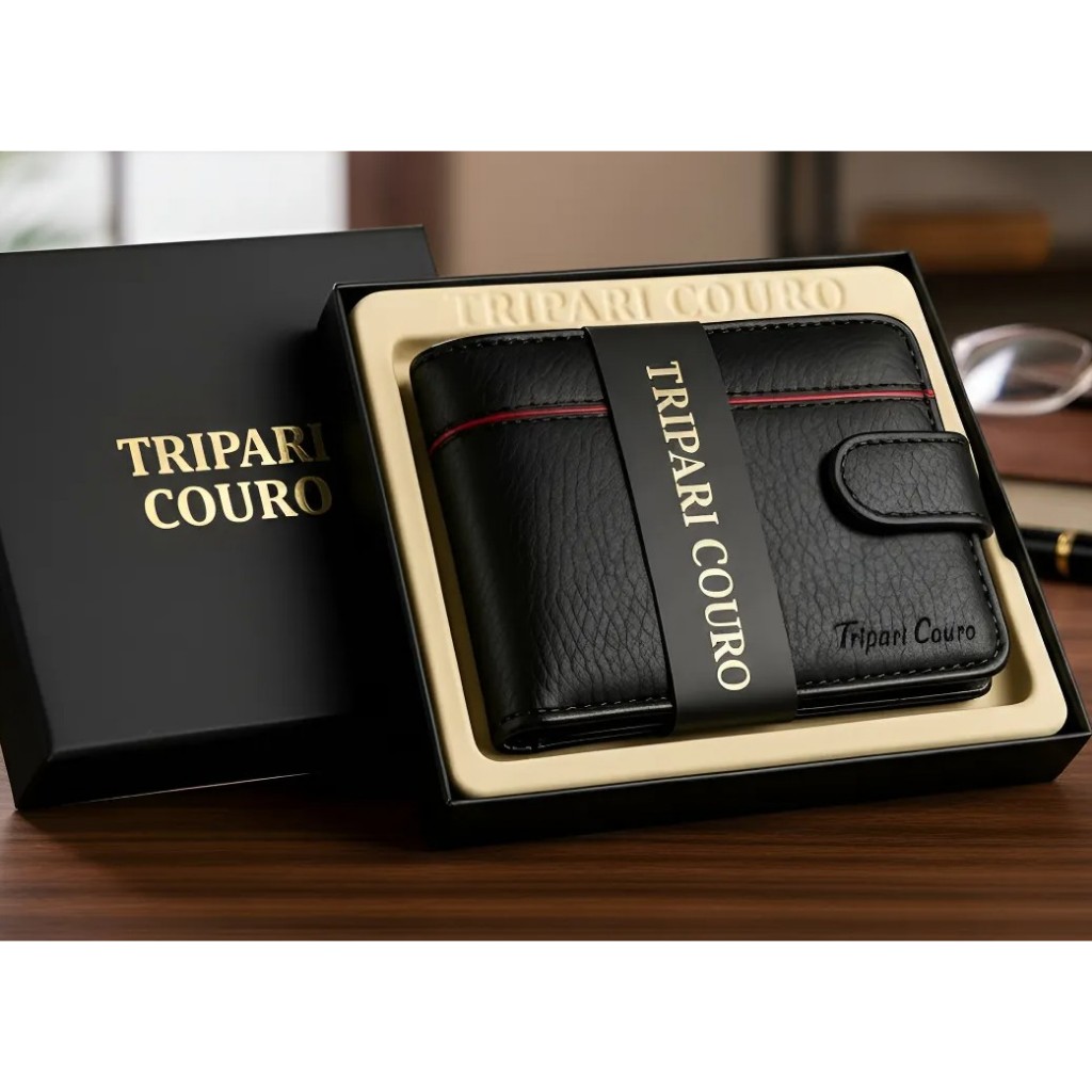 Carteira Masculina Couro Legítimo Premium Extra Macio Com Fecho Ref 957 em Oferta na Shopee